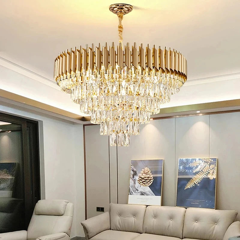 LIMIT LIGHT Luxury Crystal Chandelier LED Pendant Light Living Room