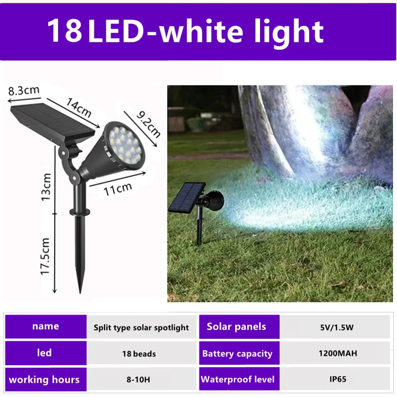 Solar LED Landscape Spotlight For Pathway Outdoor Decor