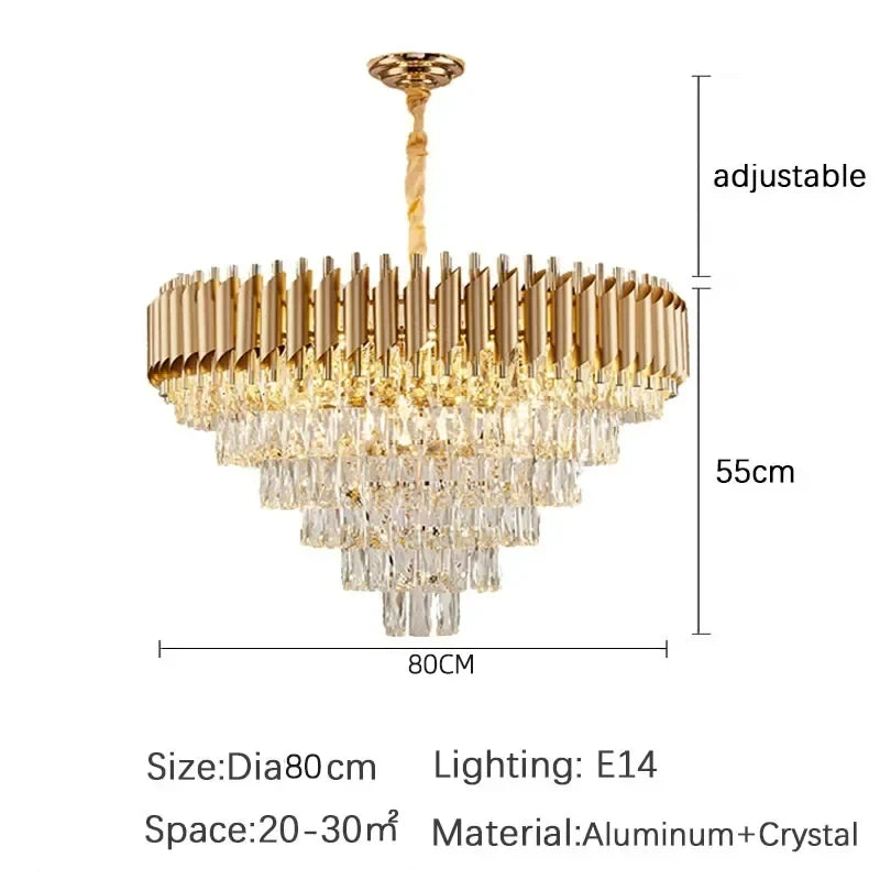 LIMIT LIGHT Luxury Crystal Chandelier LED Pendant Light Living Room
