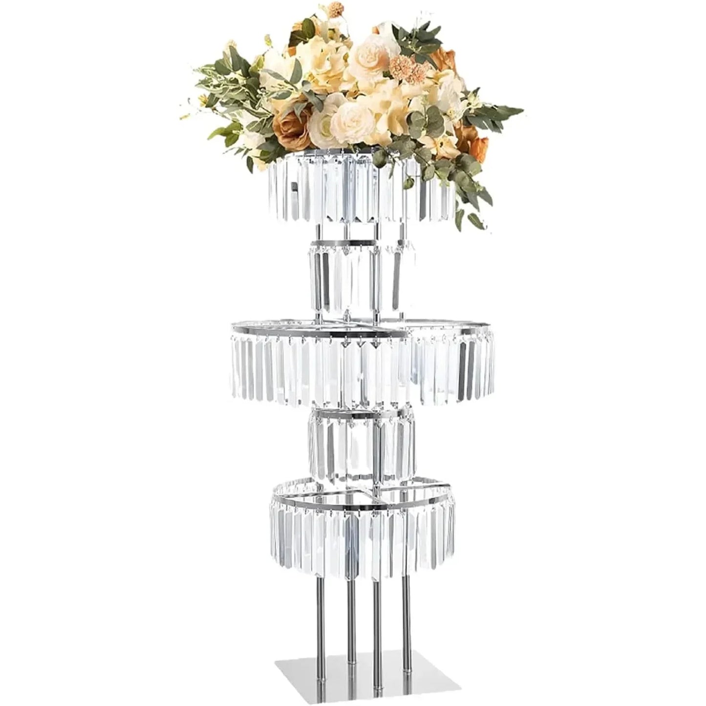 High-Concerned Crystal Flower Stands 5 Tiers Centerpiece