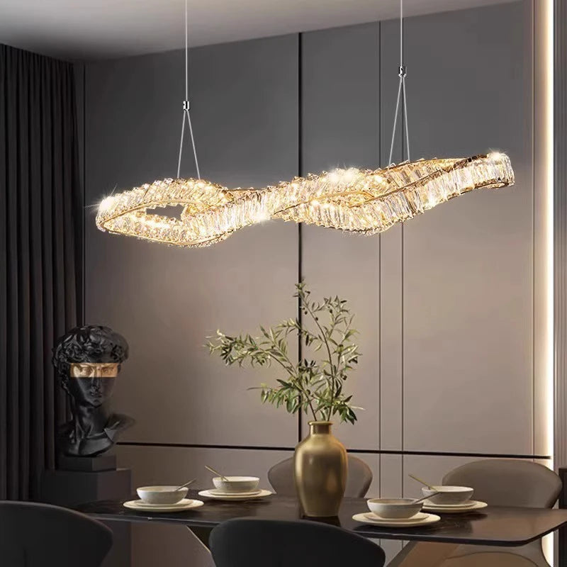 Yushe Luxury Crystal Pendant Lights For Living Room And Dining