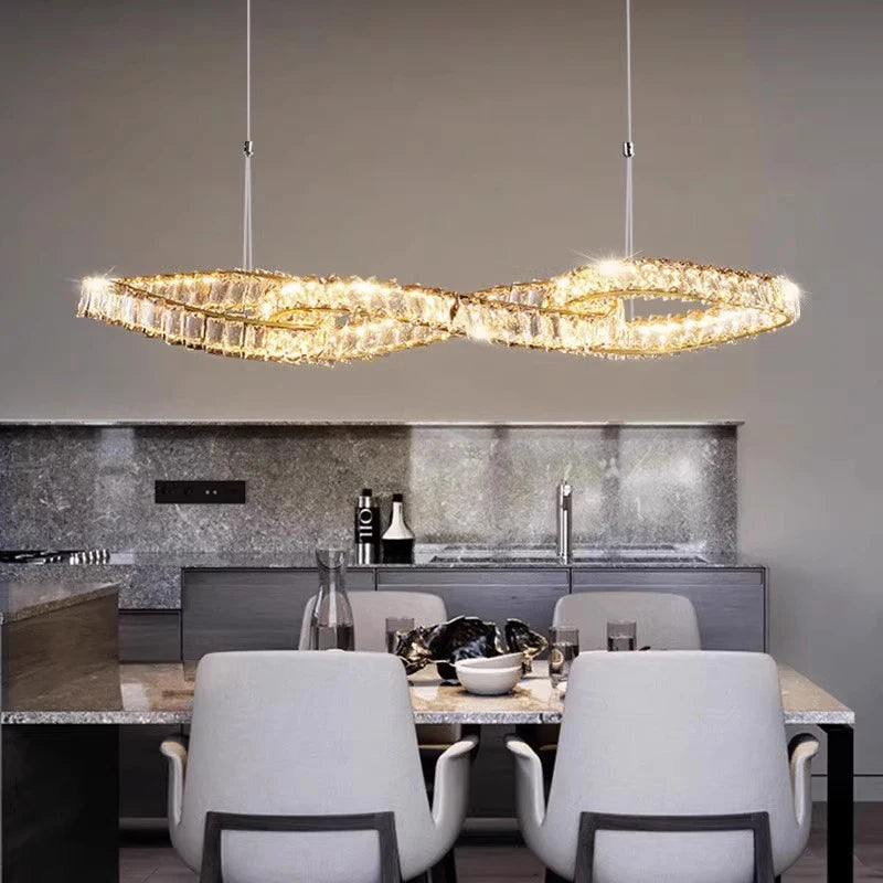 Yushe Luxury Crystal Pendant Lights For Living Room And Dining