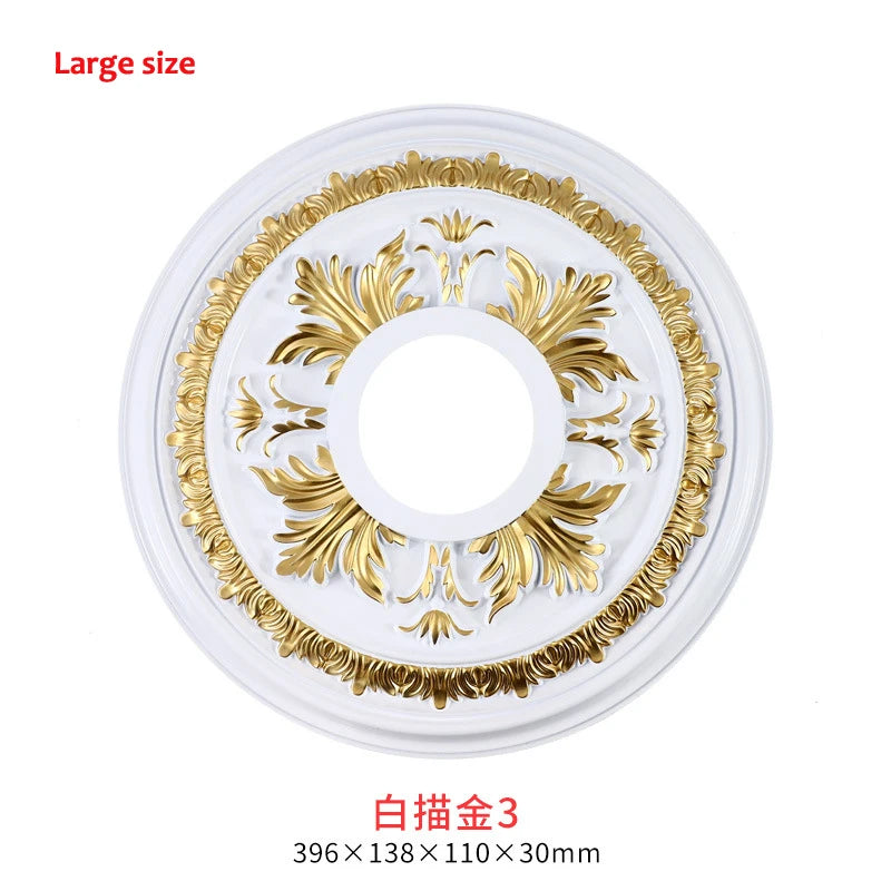 DXLYMYUC Retro European Style ABS Round Light Plate Wall Ceiling Sticker