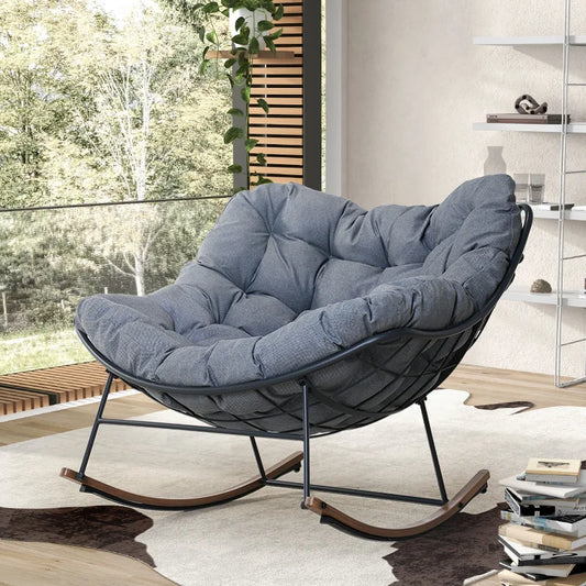 Grand Patio Papasan Rocking Chair With Cushioned Seat