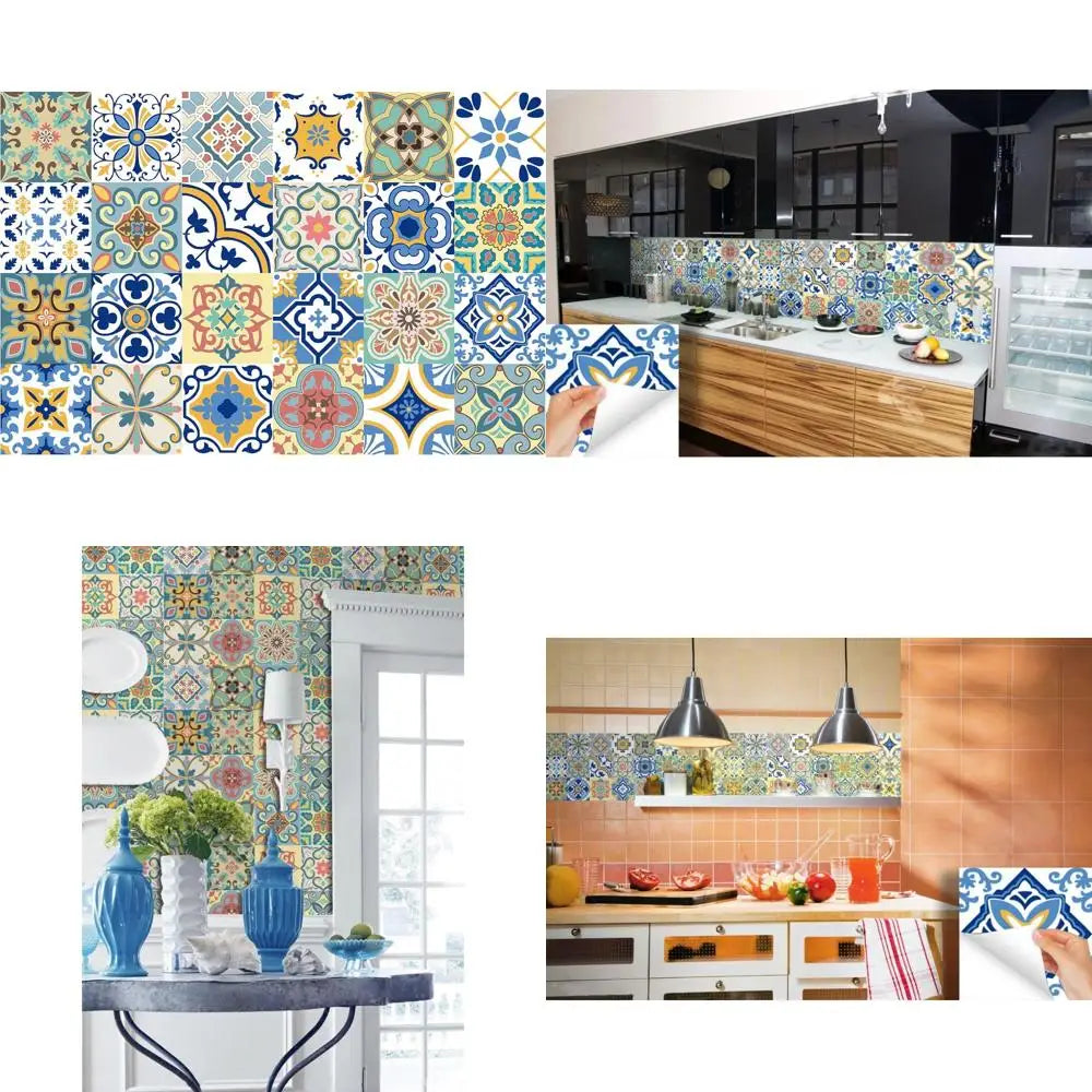 GSS Designs 24 Pack Talavera Tile Stickers for Backsplash