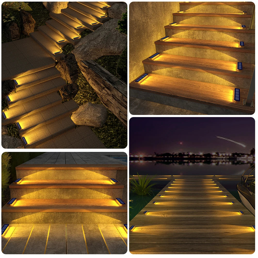 Outdoor Solar Deck Lights LED IP68 Waterproof Auto On Off Driveway Lighting