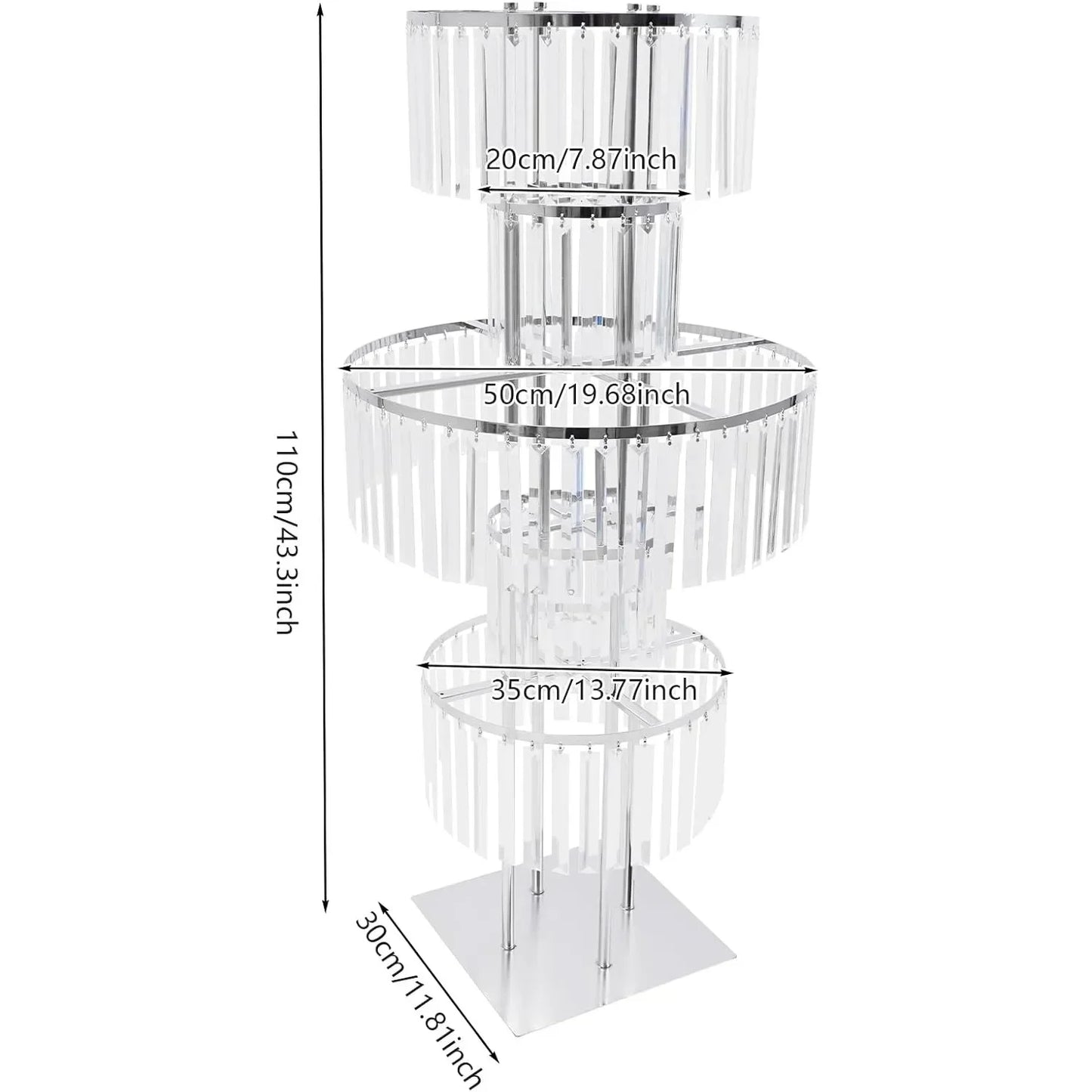 High-Concerned Crystal Flower Stands 5 Tiers Centerpiece