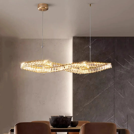 Yushe Luxury Crystal Pendant Lights For Living Room And Dining