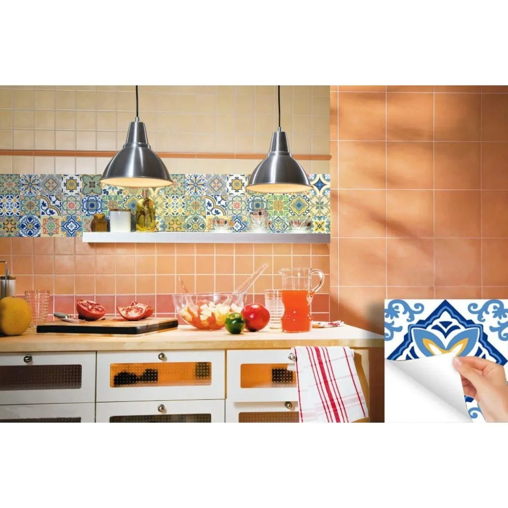 GSS Designs 24 Pack Talavera Tile Stickers for Backsplash