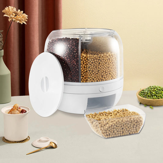 Hign-concerned Rice Dispenser Six Grid Rotating Grain Storage