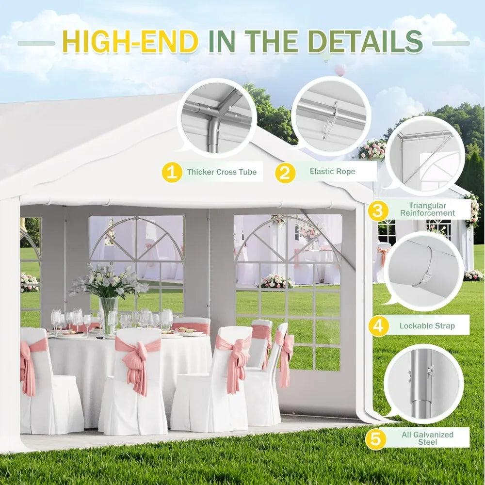Heavy Duty Outdoor Party Tent With Removable Sidewall