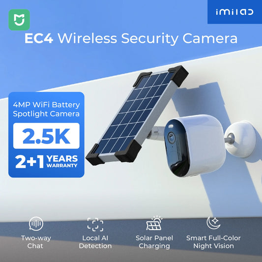 IMILAB Solar Outdoor WiFi Camera 2.5K Surveillance With 5200mAh Battery
