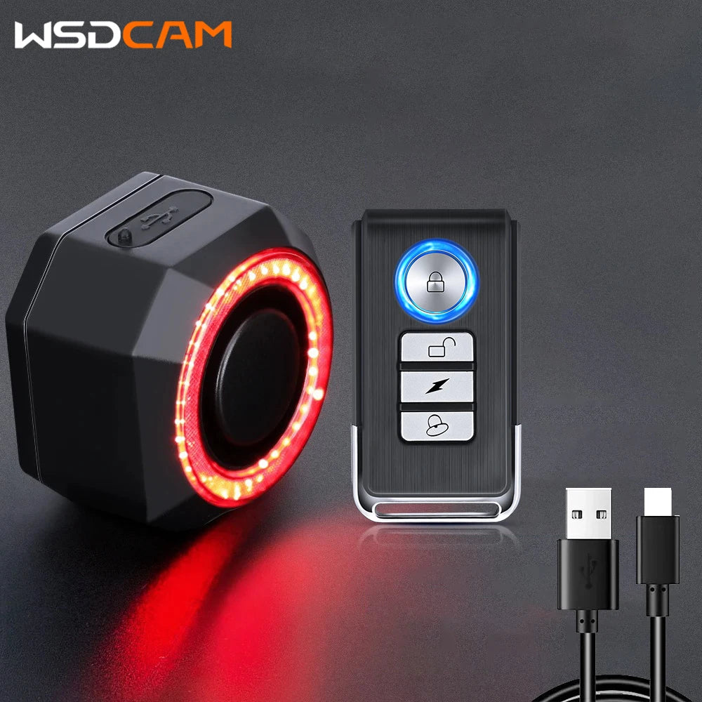 WSDCAM Smart Bike Taillight Alarm With Remote Control 110dB