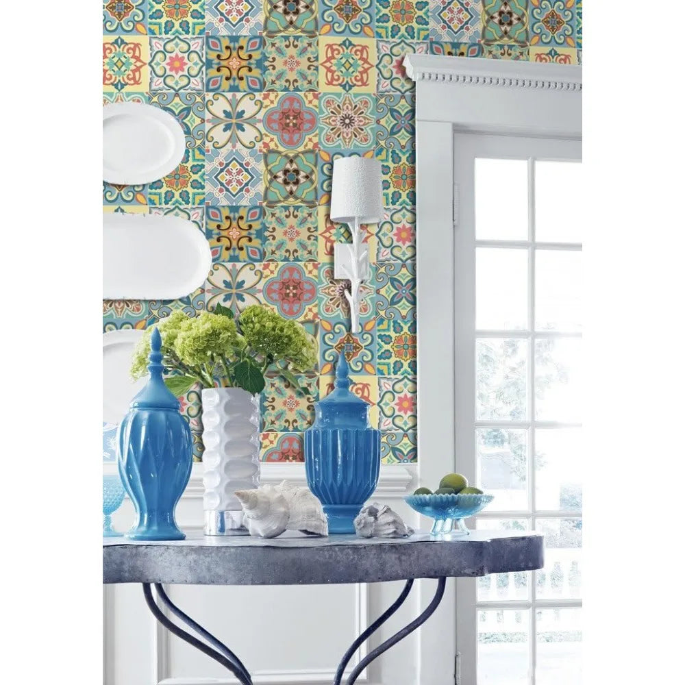 GSS Designs 24 Pack Talavera Tile Stickers for Backsplash