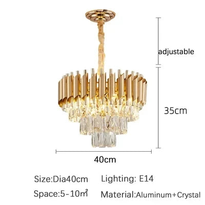 LIMIT LIGHT Luxury Crystal Chandelier LED Pendant Light Living Room