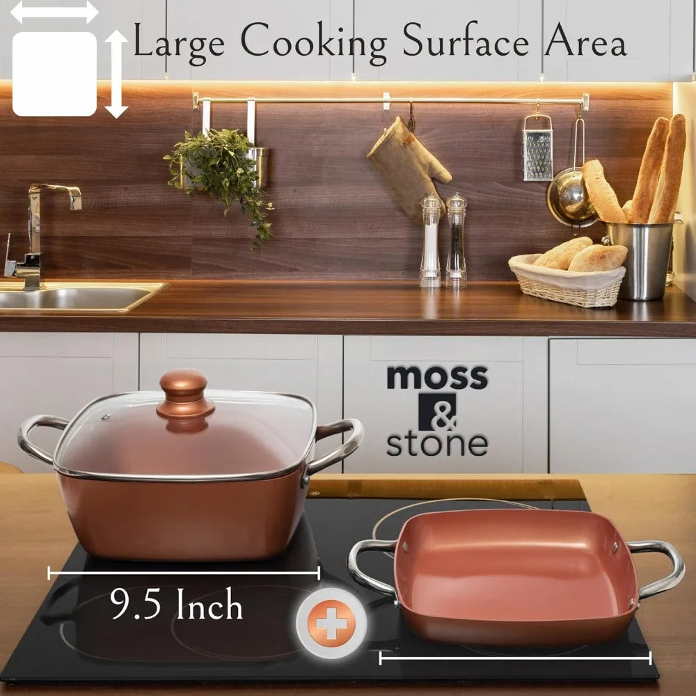 Copper Chef Nonstick Frying Pan Set With Fry Basket Steamer