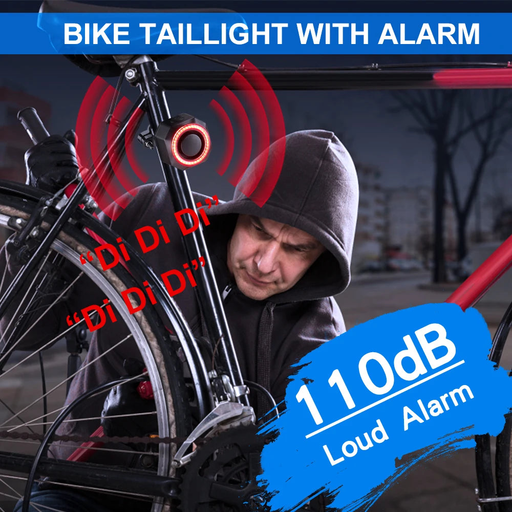 WSDCAM Smart Bike Taillight Alarm With Remote Control 110dB